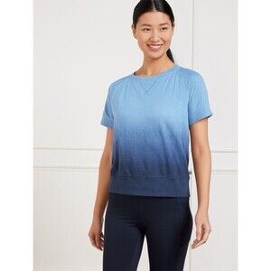 T by Talbots Athleisure Tee Top Blue Ombre Tie Dye Women’s Small Short Sleeve